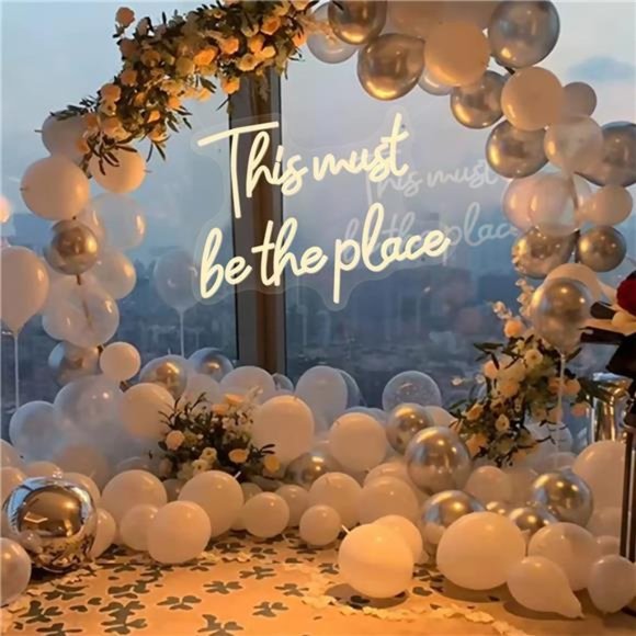 This Must Be the Place NeonSign for Wall Décor,Neon LightSign for Couple Bedroom - Picture 3 of 6